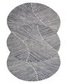 Tapis ovale en laine 140 x 200 cm blanc et gris graphite ZABOL_866793