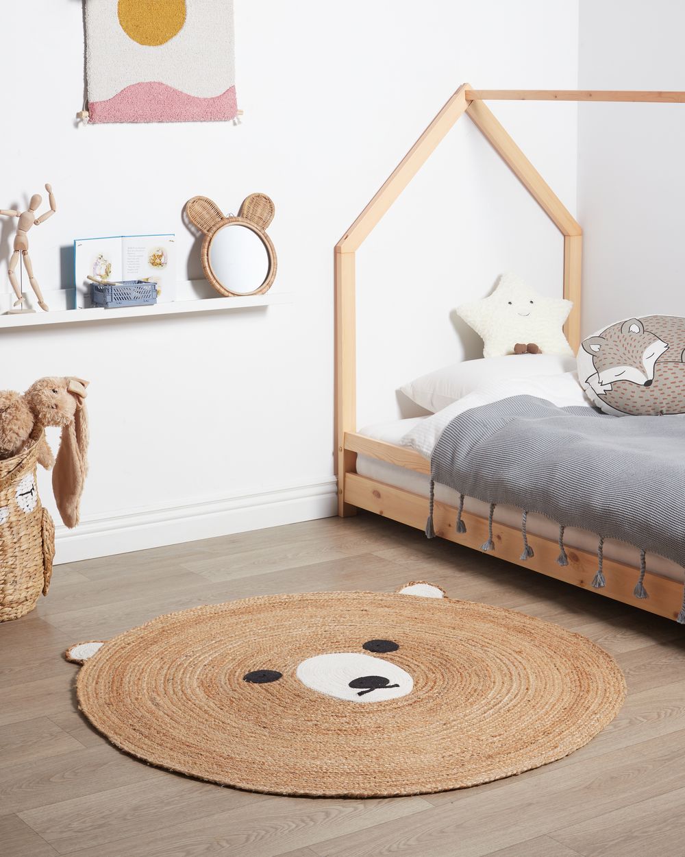 Kids Rug KOSALAR Beige ø 120 cm Jute