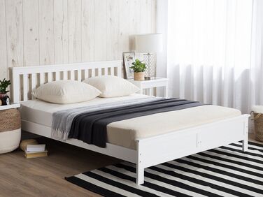 Wooden EU Double Size Bed White MAYENNE