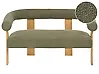 Sofa dla 2 osób ILBRO Boucle Zielony/ jasny brąz