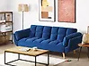 Sofa Bed 3 Seater ASBY Velvet Navy Blue