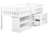 Wooden Kids Mid Sleeper Bed with Storage EU Single Size White SUSVILLE_935449