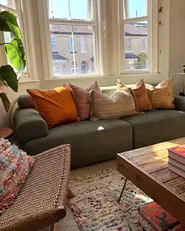 Sofa 3 Seater HOVDEN Fabric Green_1113122