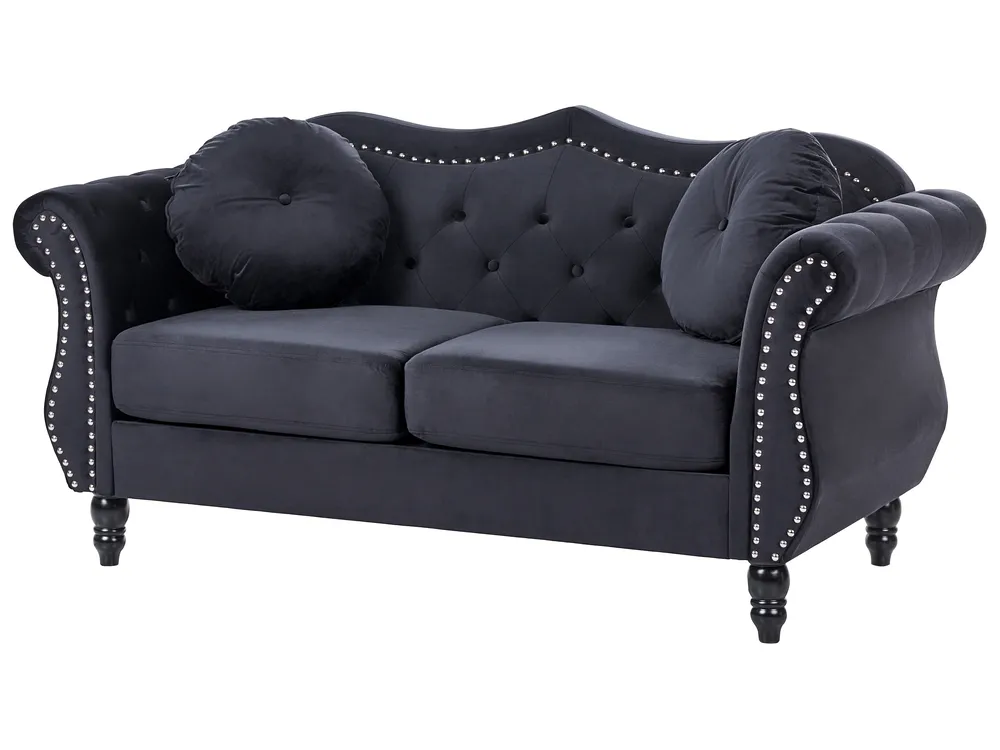 Set da salotto 5 posti SKIEN Velluto Nero_743291