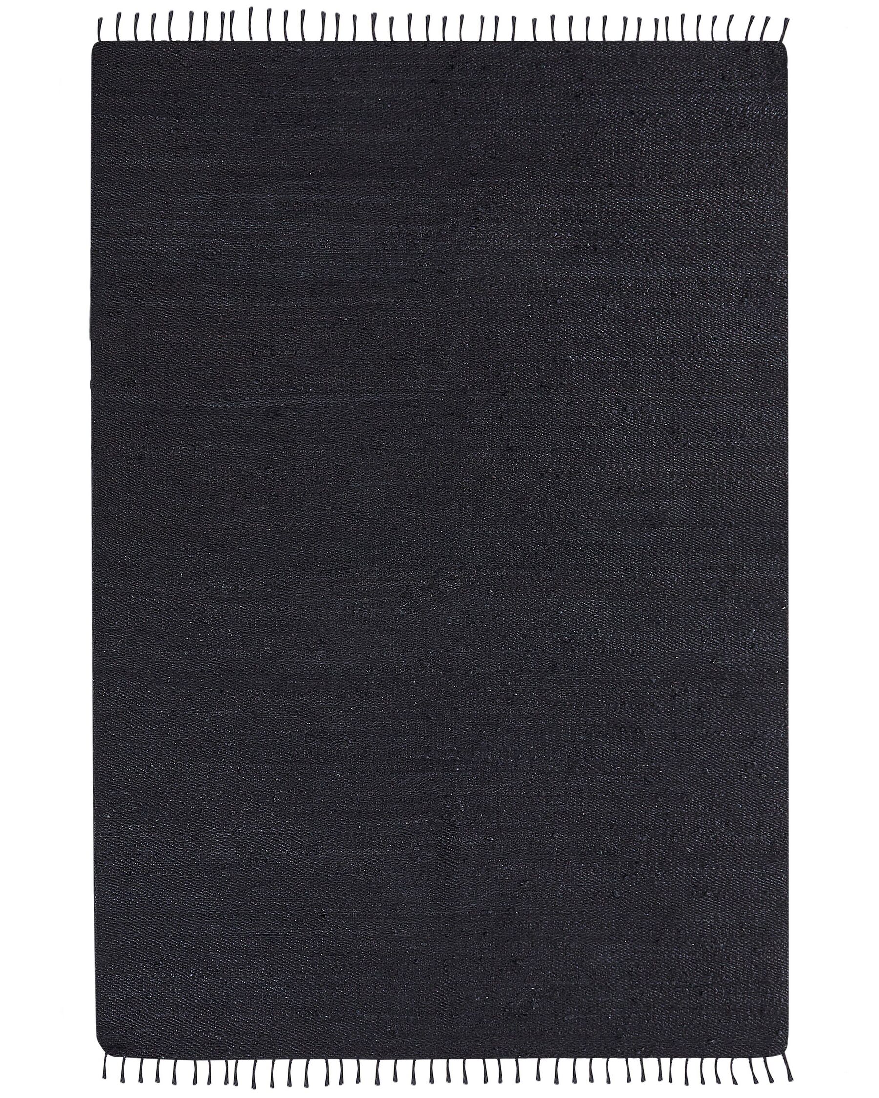 Jutový koberec 160 x 230 cm černý SINANKOY_903994