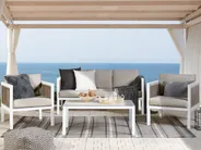 Garden Lounge Set with Table 5 Seater BORELLO Metal White_796135