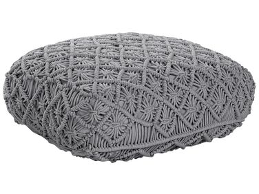 Almofada de chão em algodão macramé cinzento 50 x 50 x 20 cm BERRECHID