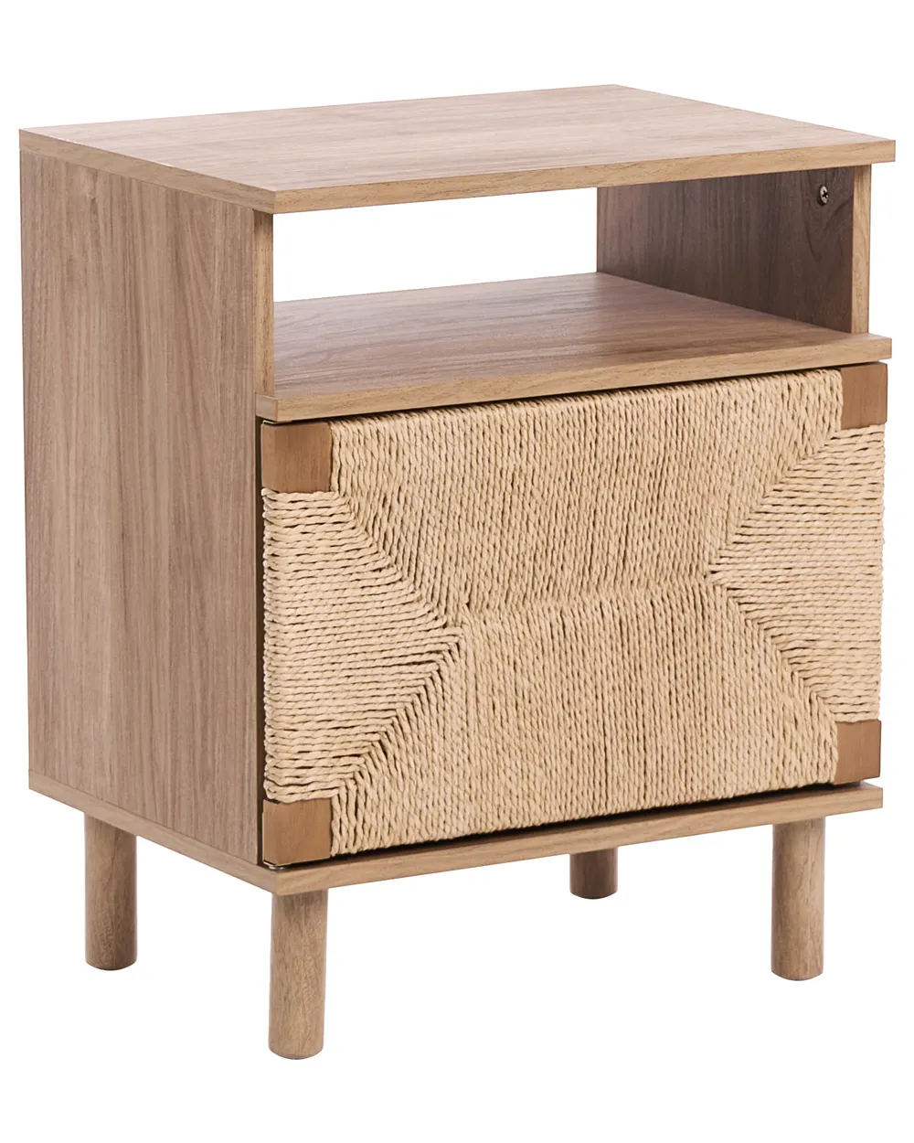Carrello Da Cucina Beliani In Bambù E MDF, Colore Marrone Chiaro, Stile Boho, Con 3 Ripiani E 2 Cassetti, Dimensioni 67x37x80 Cm, Su Ruote Con Freno
