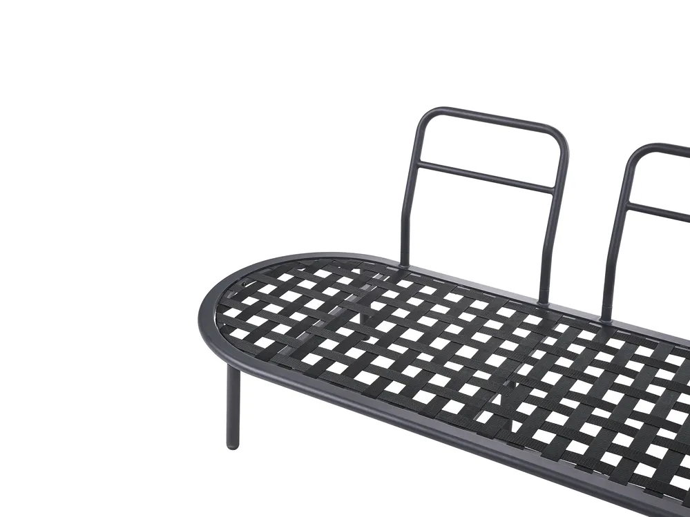 Divano da giardino con tavolo 4 posti POLLINA Metallo Nero_1078923