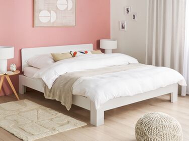 Wooden EU King Size Bed White ROYAN