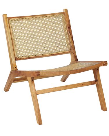 Krzesło drewniane z plecionką rattanową jasne drewno MIDDLETOWN