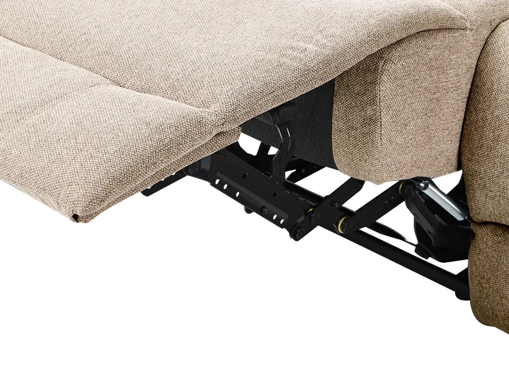 Divano reclinabile manuale 2 posti BERGEN Tessuto Beige_1064863