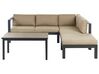 5 Seater Aluminium Garden Corner Sofa Set Black and Sand Beige MESSINA_932139