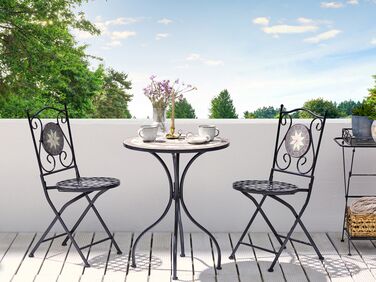 Metal Garden Bistro Table ø 60 cm Black CARIATI