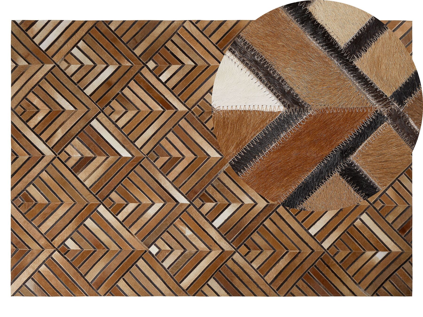 Hnedý kožený koberec  140 x 200 cm TEKIR_764619