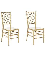 Lot de 2 chaises de salle à manger CLARION Doré_863749