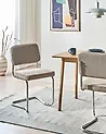 Set of 2 Dining Chairs IRWIN Corduroy Taupe