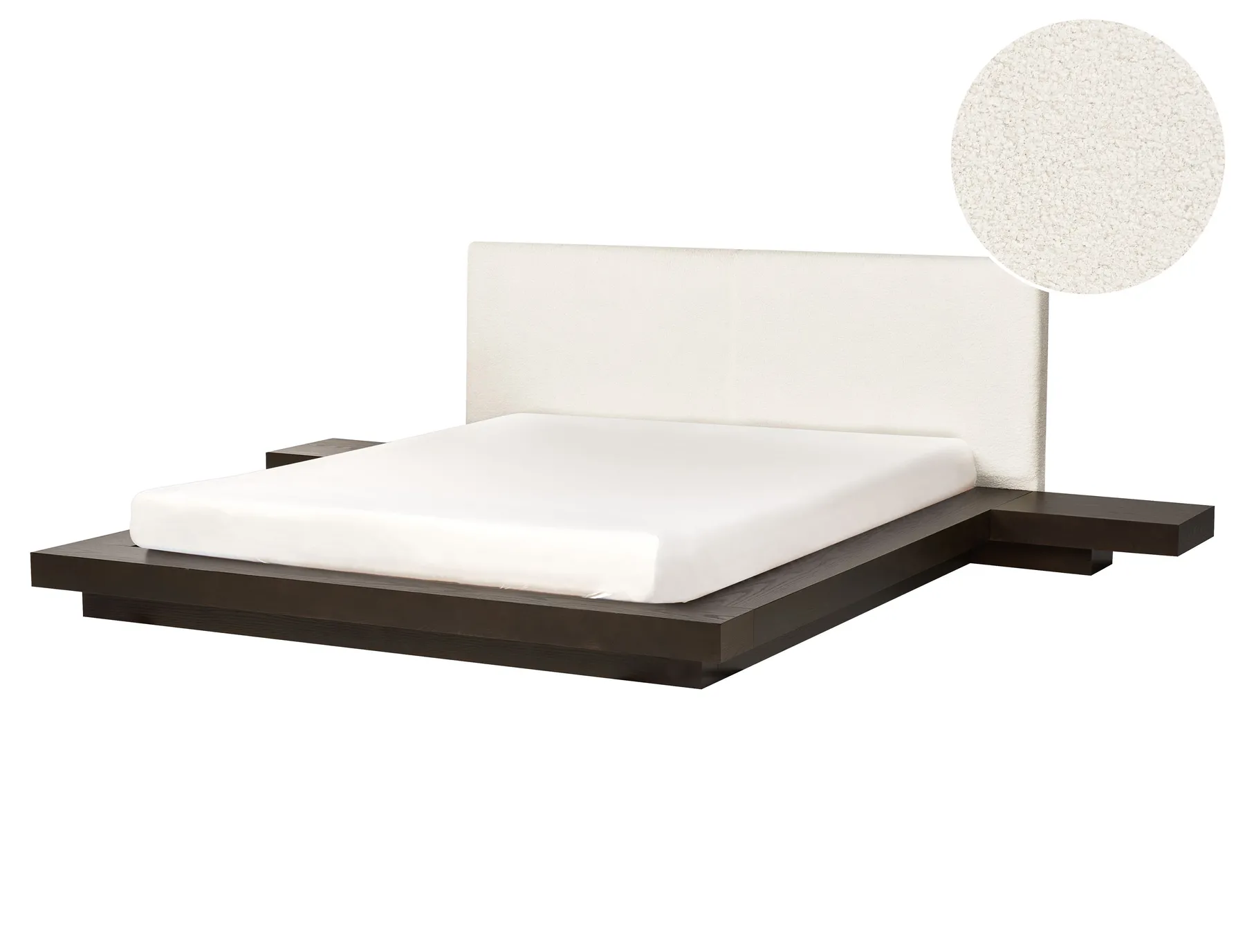 Bett mit Lattenrost Bouclé ZEN 160 x 200 cm Dunkle Esche_931433