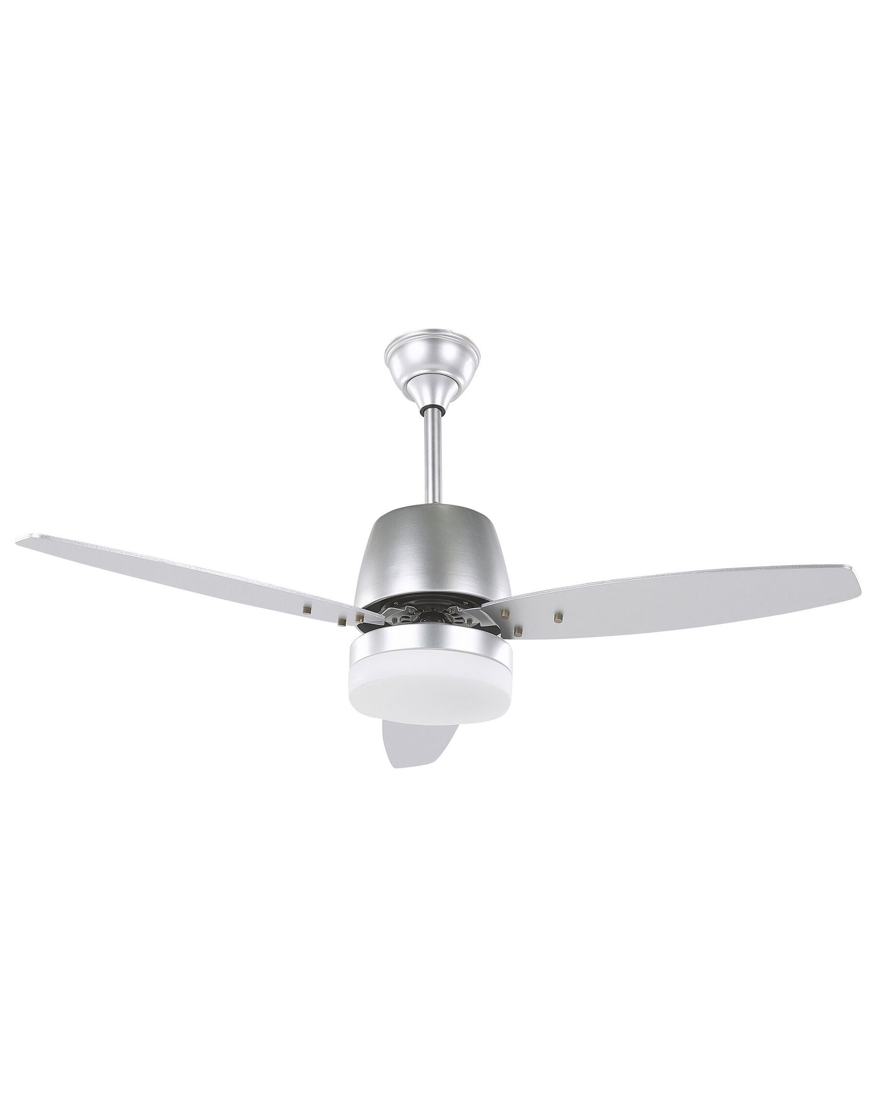 Ventilateur de plafond argenté avec lampe blanche MLAVA_781404