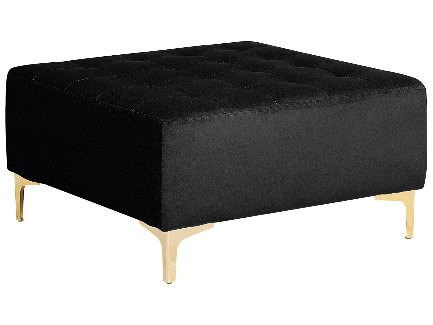 Velvet Ottoman Black ABERDEEN_856001