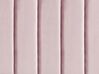 Rózsaszín bársony ágyneműtartós franciaágy éjjeliszekrényekkel 160 x 200 cm SEZANNE_916797