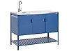 Outdoor Kitchen Cabinet with Sink MAENZA Blue Metal
