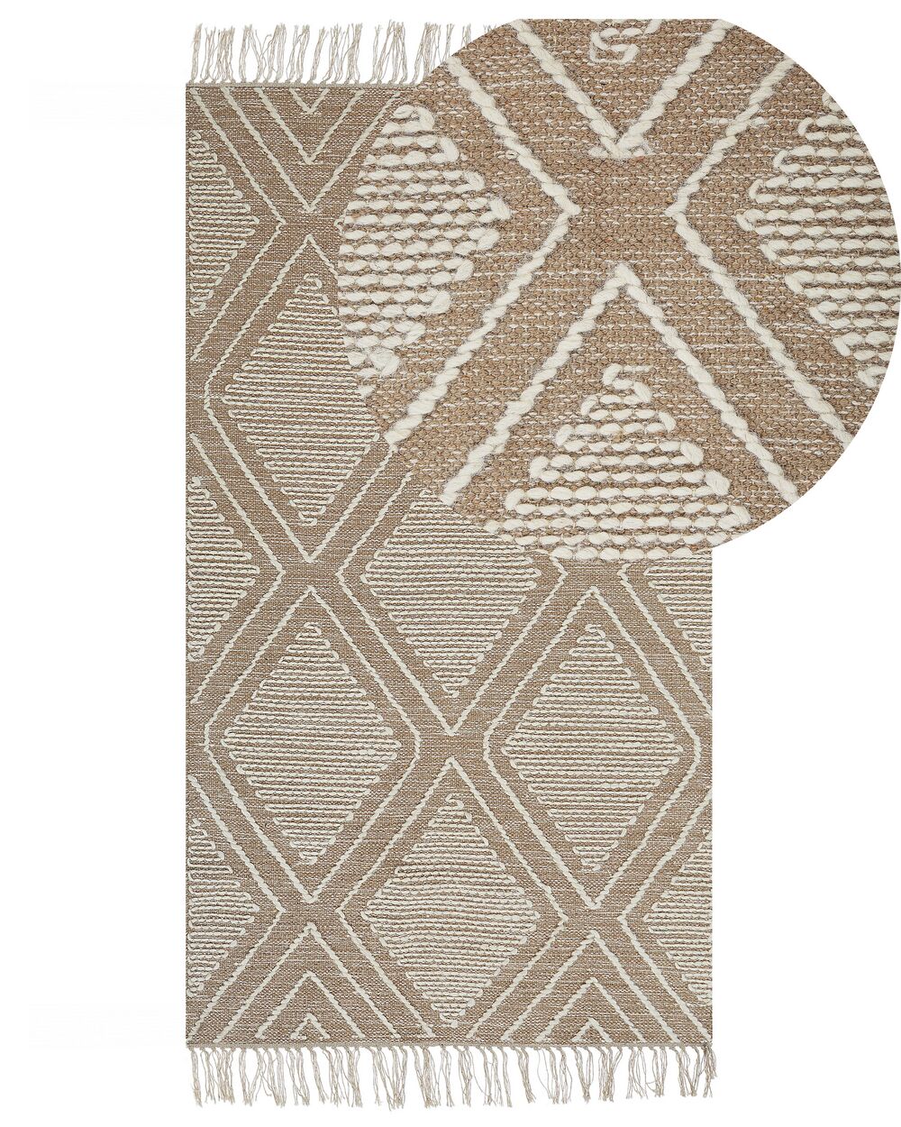 Rug KACEM Beige 80 x 150 cm Cotton