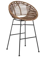 Set of 2 Bar Chairs WINDOM Rattan Brown_1072241