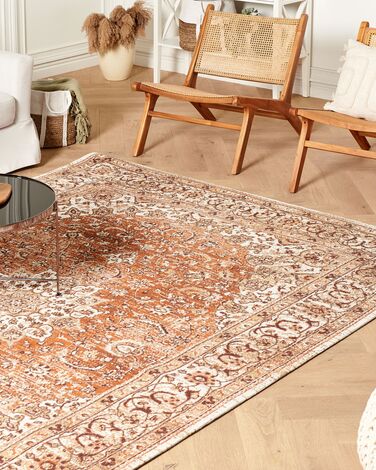 Cotton Area Rug 200 x 300 cm Orange HAYAT