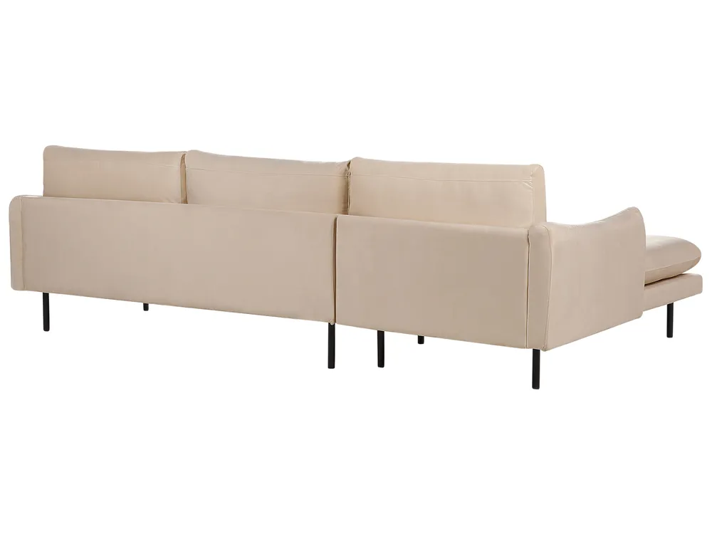 Corner Sofa 4 Seater VINTERBRO Velvet Beige Right Hand_897399