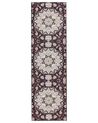 Teppich schwarz / beige 60 x 200 cm orientalisches Muster Kurzflor ARITAS_886600