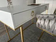 Konsola WESTPORT 115 cm 50 cm z szufladami Biały/ złoty_913435
