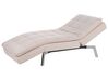 	Chaise longue de terciopelo beige/plateado LOIRET_776202