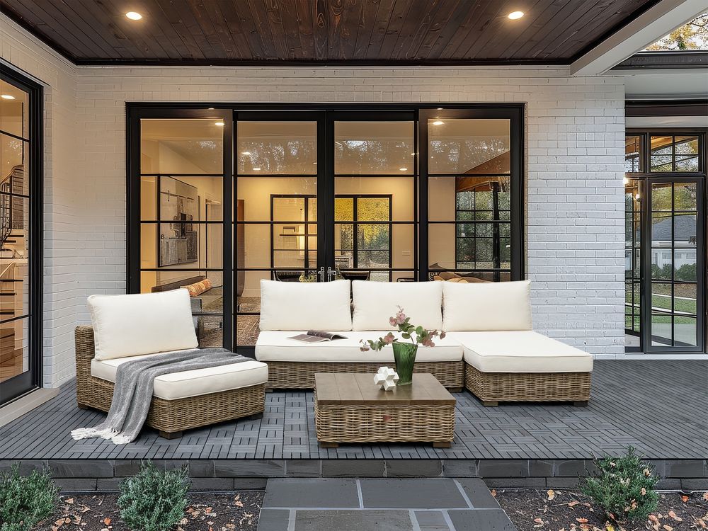 Rattan Modular Outdoor Furniture Garden Lounge Set With Table