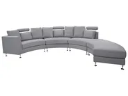Curved Sofa 7 Seater ROTUNDE Fabric Light Grey_768287