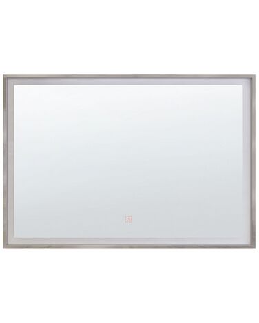 Espejo de pared LED plateado 80x60 cm ARGENS