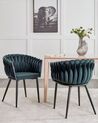 Conjunto de 2 sillas de comedor de terciopelo verde oscuro MILAN_925935