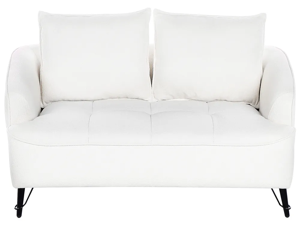 Living Room Set 5 Seater HOBRO Boucle White_948037