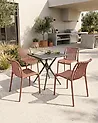 Set of 4 Garden Chairs ARICCIA Light Red
