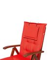 Krzesło ogrodowe drewno akacjowe z poduszką jasnoczerwoną TOSCANA_696084