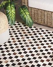 Tapis KAYABEY Beige 140 x 200 cm Cuir_1178698
