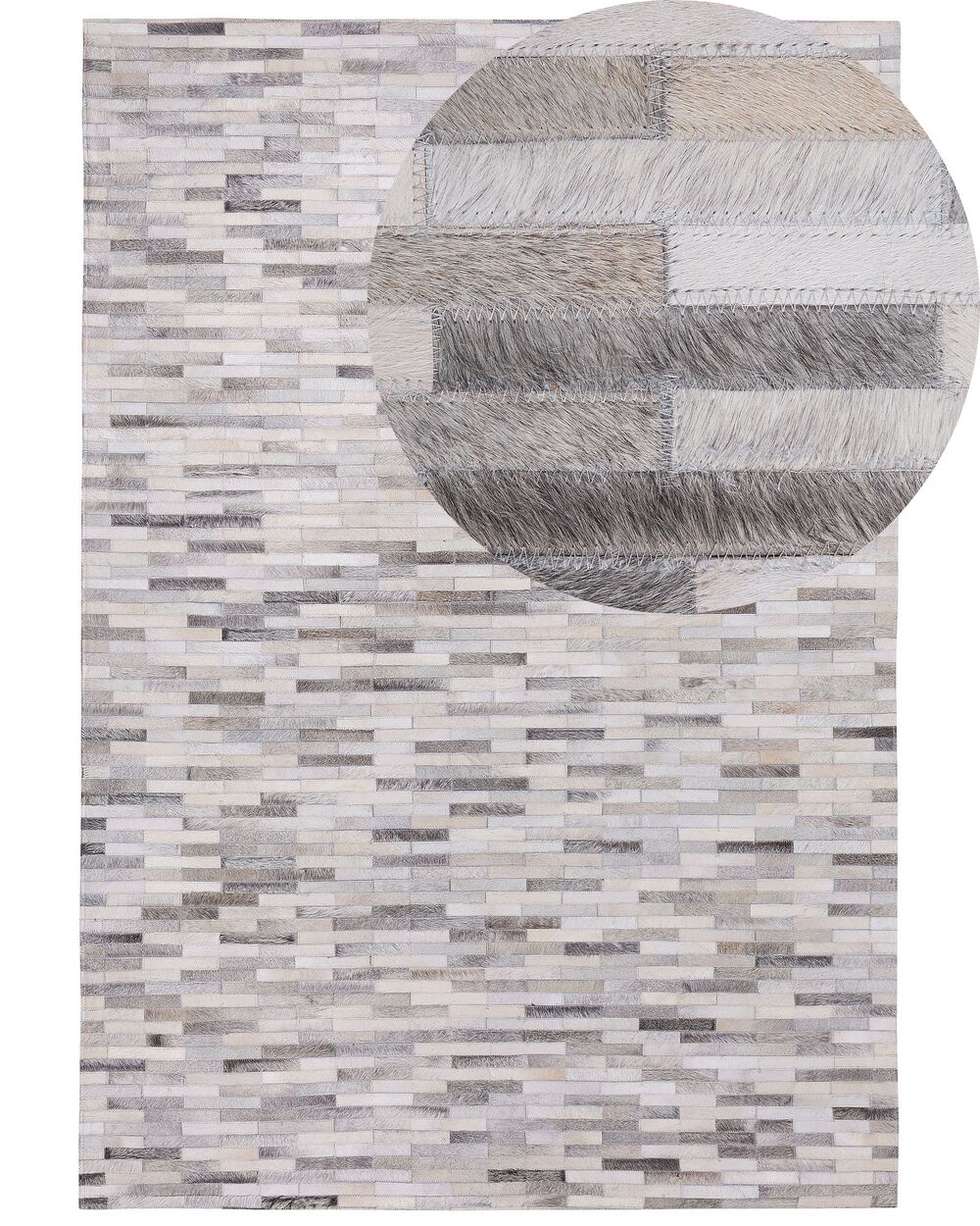 Covor AHILLI Gri 140 x 200 cm Piele naturală