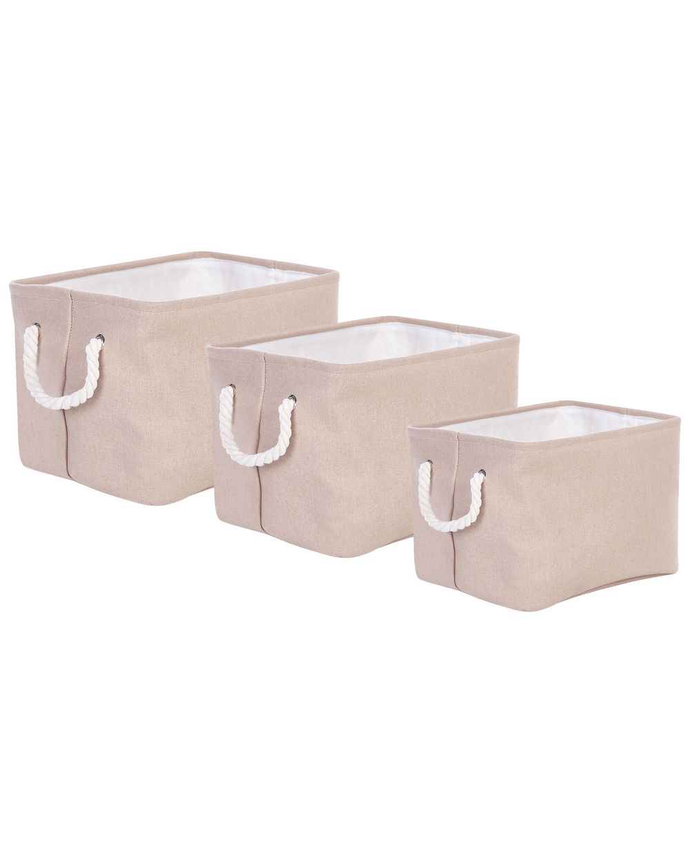 Conjunto de 3 cestas DARQAB Algodón Gris pardo