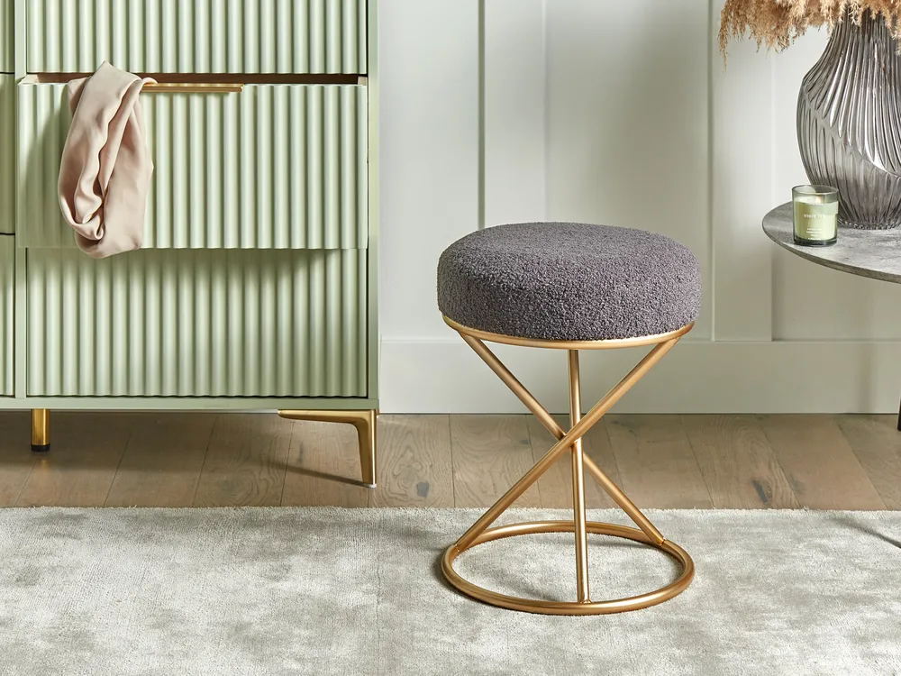 Scaun taburet PRESHO Boucle Gri