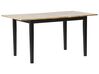 Mesa de comedor extensible de madera de caucho clara/negro 120/150 x 80 cm HOUSTON_785755