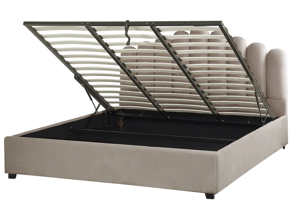 Letto contenitore Velluto VINCENNES 180 x 200 cm Tortora