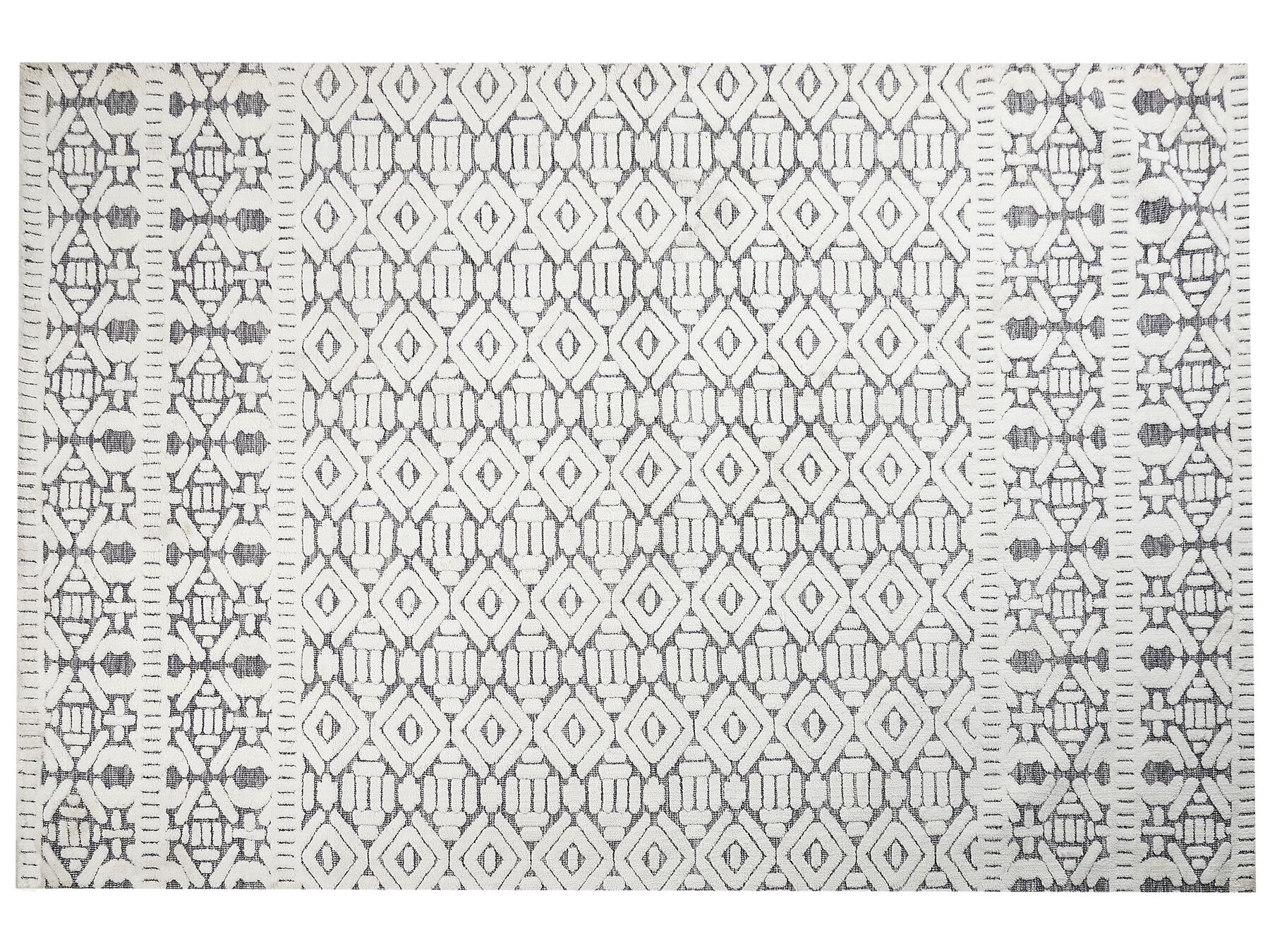 Vloerkleed polyester wit/grijs 200 x 300 cm SIBI_883779