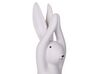 Conjunto de 3 figuras decorativas em forma de coelho cerâmica branca BREST_798718