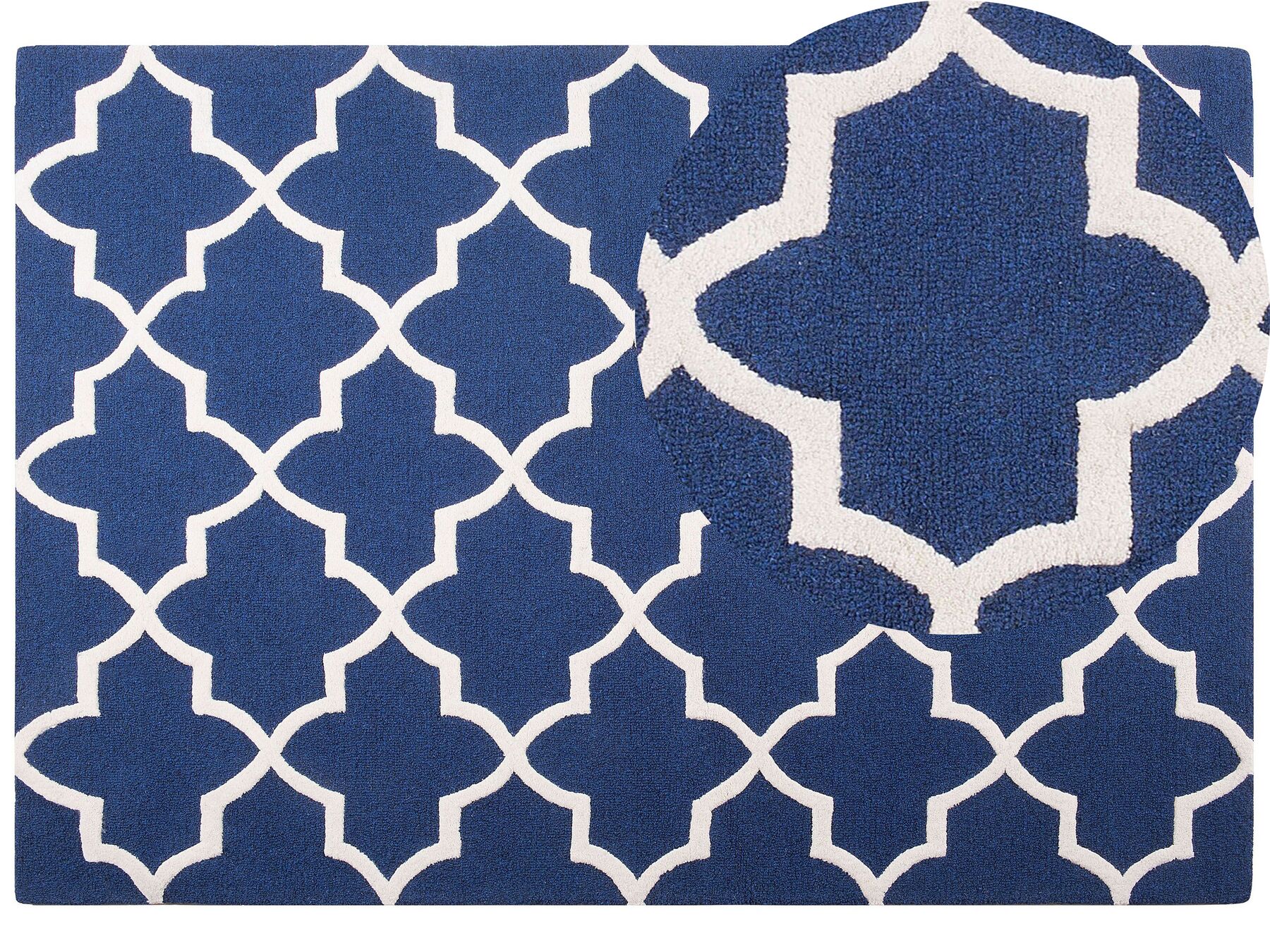 Tappeto rettangolare in cotone blu 160x230 cm SILVAN_802942