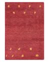 Vlnený koberec gabbeh 140 x 200 cm červený YARALI_856207